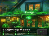 Solar String Lights Outdoor, 2 Pack LED Solar Outdoor Lights Solar Fairy Lights with 8 Lighting V1107-124-87116-GRN4
