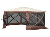 Pop Up Gazebo Tent, Pop-Up Screen Tent 6 Sided Canopy Sun Shelter with 6 Removable Privacy Wind V952-ZPSLTJLS115X602MGV0