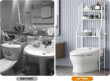 CARLA HOME 3-Tier Over The Toilet Storage Rack with Hooks & Paper Holder for Bathroom & Laundry Room LSB-36143