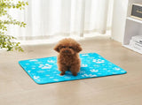 Cooling Pet Mat for Dogs and Cats, Breathable Ice Silk Summer Bed Pad with Non-Slip Base, Washable V1341-ZY-NAUMWTJB-BLUESNOWFLAKEPAWPR-2XL