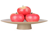 Ceramic Pedestal Decorative Bowl, Large Fruit Bowl Modern Ceramic Pedestal Bowl with Wavy Pattern, V1192-AZ-W-18286