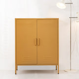 Artiss Buffet Sideboard Metal Cabinet - SWEETHEART Yellow AI-LOCKER-MI-YE