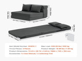Folding Sofa Bed, 3-in-1 Foldable Couch Bed with 2 Pillows and Washable Cover, 25D High Density V952-ZDSFDDZSFSINLMIP6V0