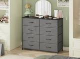 Grey Tallboy Chest of 8 Drawers Storage Cabinet for Bedroom and Living Room LSB-59308