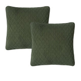 Bianca Pair of Lester Olive Velvet European Pillowcases 65 x 65cm V442-BCA-PILLOWC-LESTER-OLIVE-EU