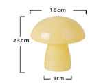 Stripe-Pure White Retro Swirl Glass Mushroom Table Lamp - LED Bedside Night Light V888-ELOSUNG28089