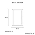 Wall Mirror MDF Silver Mirror Matching Fabric Rectangular Shape MRR-03 V43-MRR-03