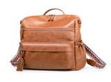 Coffee Fashionable Large-Capacity Women's Backpack - Waterproof, Durable, High-Quality PU Leather V1265-263-COFFEE3