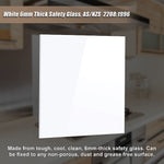 Toughened 90cm x 70cm White Glass Kitchen Splashback V63-828801