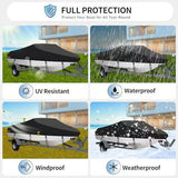 Outdoor V-shaped yacht with dust cover, sunscreen and rainproof boat cover, Teflon boat body V1102-M-SHOE-32531-GRAY-13A24057