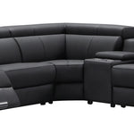 Washington Genuine Leather 6 Seater Corner Sofa With 2 Electric Recliners And Reversible Console V43-SOF-WSHTN-BL