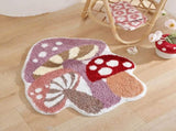 Cute Non Slip Kids Bath Mat - Strong Absorbent Soft Washable Purple Mushroom Boho Bath Rug for Tub, V1258-DP02-C-560
