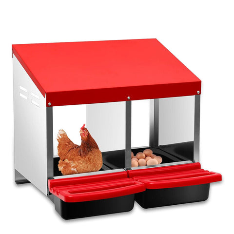 VaKa Chicken Hen Coop Hutch 2 Hole Inside Outside Roll Away Lay Egg Nesting Box V465-V51003