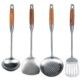 4Pcs/Set 304 Stainless Steel Rosewood Cooking Utensils Cookware Set Kitchen Tool V1294-YM0901-3118200130311