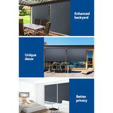 Instahut 1.5X2.5M Outdoor Blinds Awning Roll Down Canopy Retractable Outdoor Blinds Window Shade AWN-B-DOWN-PS-15-GREY