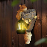 Retro Squirrel Lantern Solar-Powered Outdoor Wall Light, Solar-Powered with Light Sensor, Outdoor V1265-AU-BY25037