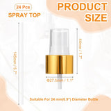 24 Pcs Gold White Spray, 24/410 Fine Mist Sprayer Reusable Replacement Spray Bottle Pump Plastic V1258-DP02-C-3265