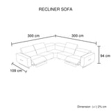 5 Seater Real Cow Leather Sofa with Power Recliner Adjustable Headrest Wooden Frame Corner Lounge V43-SOF-JCSN-CH