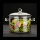 Double Ear Bowl Glass with Lid High Borosilicate Heat Salad Household Home Tableware V1369-AZ3-W-12956