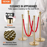 Stanchion Post with Velvet Rope, 4-Pack Crowd Control Stanchion with 3PCS 5FT Red Velvet Ropes, V952-QTGLZJSBXGKT8MRTBV0