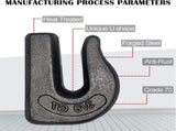 Weld On Grab Chain Hook,3/8" Hooks,Grade 70 Load Limit 6600 lbs,for Welded onto Tractors or V1259-DP01-A-5713