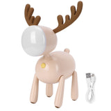 LED Night Light Cartoon Deer-Shaped Table Lamp 1200mAh USB Charging Bedroom DecorationLight Brown V1294-YM0721-3119210002012