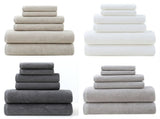 Grey Premium Cotton Towel Set - 6 Pieces, Soft & Absorbent Bath Towels for Adults V888-ELOSUNG17795