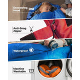 3 Season Lightweight Camping Sleeping Bag, Portable Compact Backpacking Sleep Sack for Outdoor V1265-HWXX-01