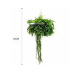 Silver Framed Roof Hanging Disc With Draping Life-Like Plants UV Resistant 40cm V637-DP88000S