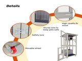 Samland Outdoor Wooden Cat Enclosure Catio with Wheels, Double Cat Houses & Roof V1060-DCT2502