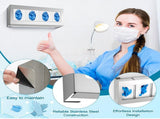 2 Pack Glove Box Holder/Dispenser Stainless Steel Quad Wall Mounted Glove Box Organizer,10"H 21"W V1258-DP02-C-2817