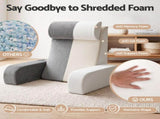 Giselle Reading Pillow For Bed With Non-Sag Solid Memory Foam, Back Pillow For Bed Sitting Up PILLOW-READ-MEFO-GY