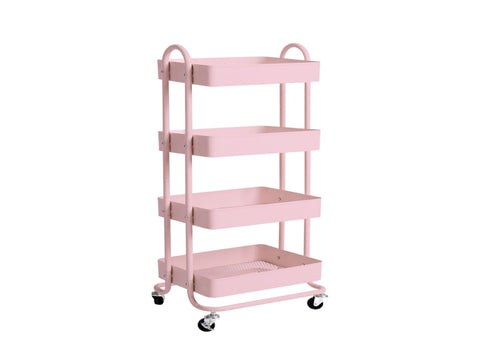 Levede 4 Tiers Kitchen Trolley Cart Pink HO0576-4-PK_NZ