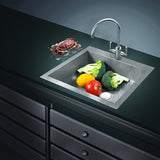 530x505mm Handmade Stainless Steel Topmount Kitchen Laundry Sink with Waste V63-798957