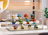 4PCS Action Figures Display Boxes, 3 Tiers Clear PET Display Cases with 2 Movable Plates, Display V1192-AZ-W-18482