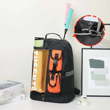 Orange And Grey Stylish Sports Backpack with Contrast Pockets - Unisex Gym Bag for Badminton & V888-ELOSUNG23892