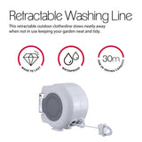 Double Line 30m Outdoor Retractable Washing Line V1366-AZ2-W-24289