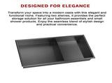 641 x 336 x 101mm Shower Niche Double Shelf Organizer No Tile Needed in Black V63-900751