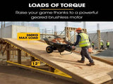 BAUMR-AG 40V Li-ion Powered 300KG / 300L Wheelbarrow, ATV Tow Bar, Deep V-tread Tyre, 2 Wheel Direct V219-MATPBRBM1M1A
