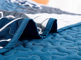 Frosted Magnolia Chic blue 3 Pc Bedspread & Pillow Cover Set V745-AC080380Q13U