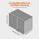 Min 15"W Opening Blind Corner Pull Out Organizer, 2 Tier 4 Shelf Kitchen Cabinet Organizer, Chrome V952-MJSNLDGG2C25YYEKJV0