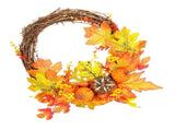 Artificial Leaf Pumpkin Wreath Door Window Fall Wreath for Halloween Christmas Decoration V1294-YM0710-3115210133111