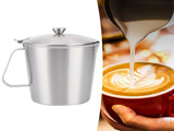 Coffee Latte Cup Thicken 304 Stainless Steel Measuring cup Milk Frothing Jug Scale Cover1000ml V1294-YM0718-3118210001113