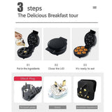 Mini Electric Waffle & Sandwich Maker - Cake Oven Breakfast Bread Waffle Machine V1263-JX-4472