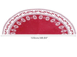 Festival Tree Skirt Knitted Tree Skirt Apron Snowflake Deer for Gift Holidays 122cm V1294-YM0901-10292253