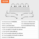 VEVOR DIY Universal Exhaust Kit 16 Pieces Exhaust Pipe Kit with Slip-Fit Joint V952-DZPQGTJ16PCSBIUT5V0