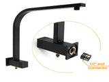 WELS Matt Black Dual Shower Set 10" Square Rain Head Handheld Silde Rail Arm Kit V1233-C7121SBHS002M4CBKSS110B