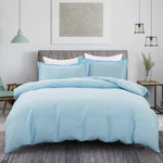 100% cotton Premium Doona Duvet Quilt Cover Set with Soft Pillowcases - Aqua-King V745-AQ023418K3