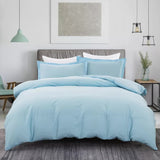 100% cotton Premium Doona Duvet Quilt Cover Set with Soft Pillowcases - Aqua-King V745-AQ023418K3