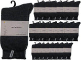 24 Pairs PREMIUM BAMBOO SOCKS Mens Heavy Duty Thick Work Socks BULK Cushion - Charcoal Grey V563-24BBSOX-CHRCLGRY-SIZE7-11